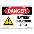 Signmission Safety Sign, OSHA Danger, 10" Height, Aluminum, Battery Charging Area, Landscape, 1014-L-1039 OS-DS-A-1014-L-1039